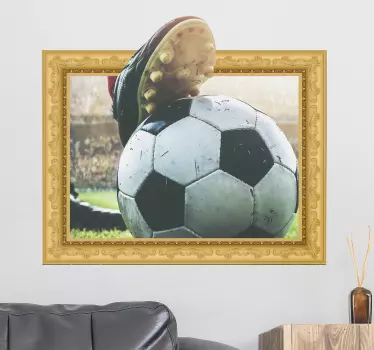 3d Football  Frame wall sticker - TenStickers