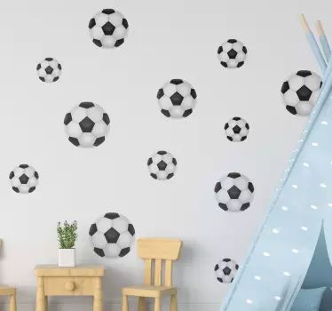 Voetbal set verschillende maten voetbal zelfklevende sticker - TenStickers