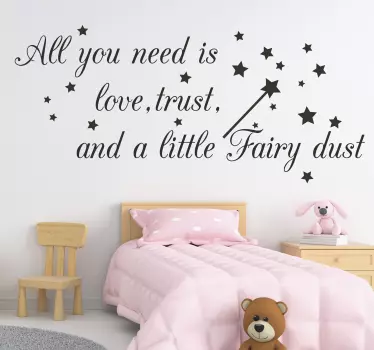 Love, trust and fairy dust fantasy wall sticker - TenStickers