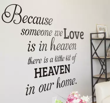 Someone we love is in heaven text wall sticker - TenStickers