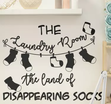 The laundry room home text wall sticker - TenStickers