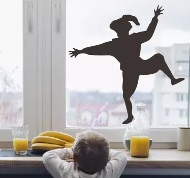 Piet silhouet raam zelfklevende sticker - TenStickers