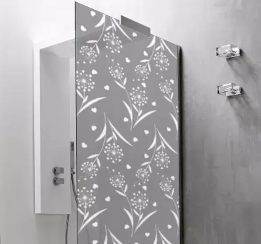 White Dandelions shower screen sticker - TenStickers