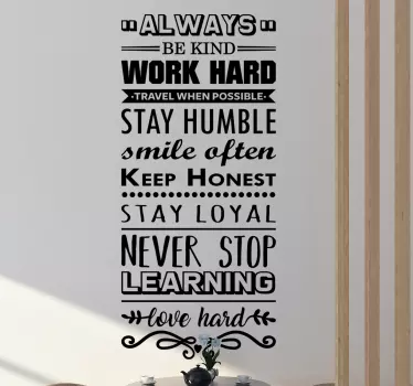 Be kind motivational wall sticker - TenStickers