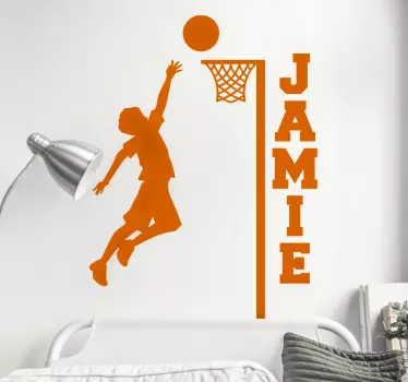 Netball with name basketball wall sticker - TenStickers
