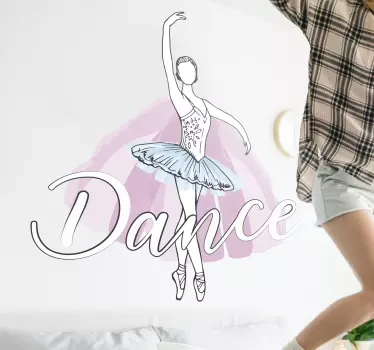 Ballet dancer with sentence dance dance sticker - TenStickers