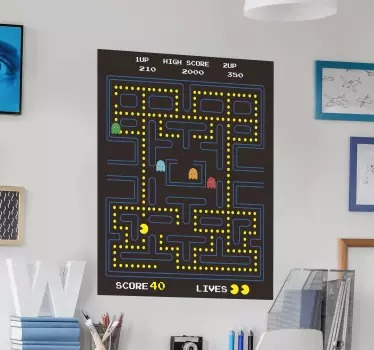 Pacman videojáték matrica - TenStickers