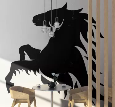 Horse with flames farm animal wall sticker - TenStickers