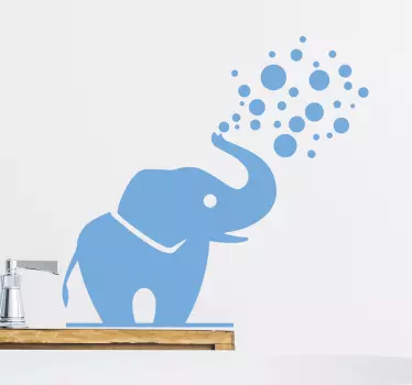 Bathroom with little elephant wild animal decal - TenStickers