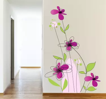 Fin blomster væg klistermærke illustration - TenStickers