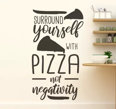 Wall quote in Pizza we trust food sticker - TenStickers