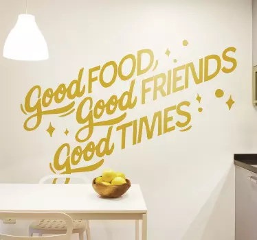 Good Food and Good Friends Quote text sticker - TenStickers