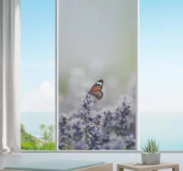 Schmetterling Lavendel Fenster Aufkleber - TenStickers