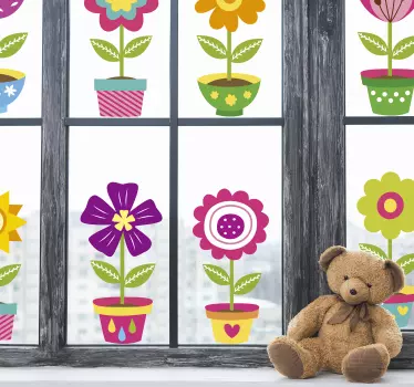 House flowers window sticker - TenStickers