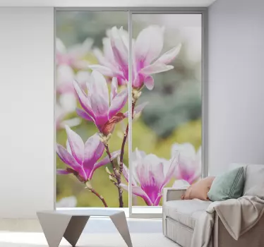 Magnolia flowers decoration window sticker - TenStickers