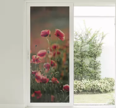 波兰罂粟花朵窗户贴纸 - TenStickers