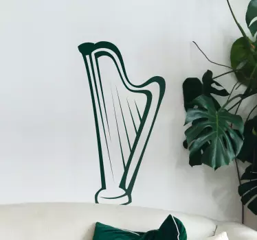 Autocolant de perete de muzică harp - TenStickers