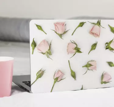 Romantische laptop met lentebloemen - TenStickers