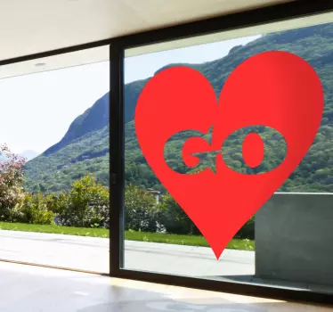 Heart Go Window Sticker - TenStickers