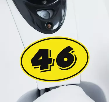 Gelbe Nummer motorrad aufkleber - TenStickers