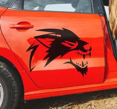 Roaring wolf car vinyl Sticker - TenStickers