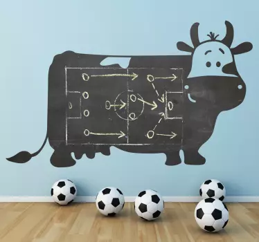 Cow Blackboard Wall Sticker - TenStickers