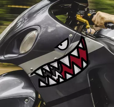 Köpekbalığı motosiklet vinil çıkartması - TenStickers