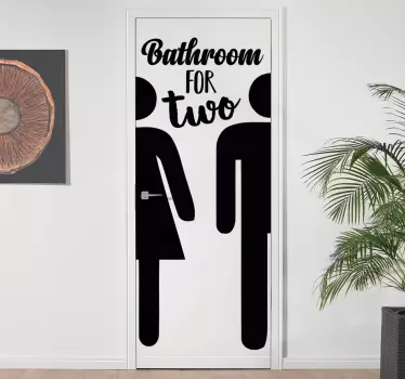 Bathroom for 2 Door  door sticker - TenStickers