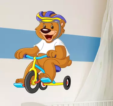 Autocolante indantil ursinho na bicicleta - TenStickers