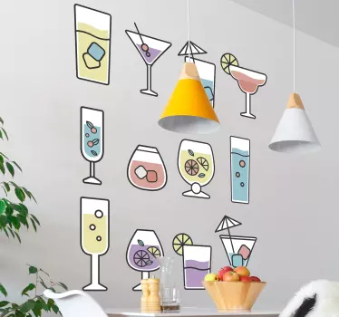 Cocktails drink vinyl sticker - TenStickers