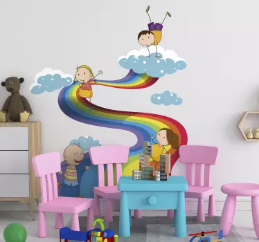 Rainbow landscape for kids illustration sticker - TenStickers