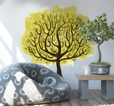 Vinil decorativo árvore da vida em aquarela  - TenStickers