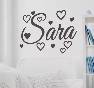 Name with hearts love decal - TenStickers