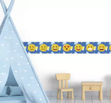 Emoji wall border sticker - TenStickers