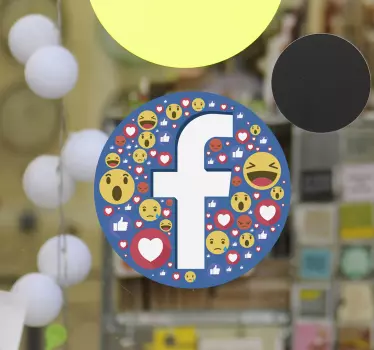 Sticker fenêtre Facebook et emoji  - TenStickers