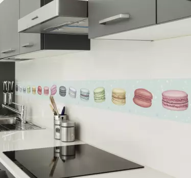 Multi-coloured macaroons wall border sticker - TenStickers