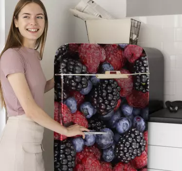 Blue berries fridge decal - TenStickers
