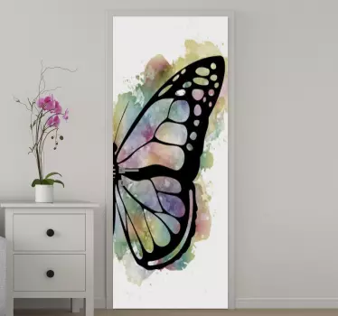 Krásný motýl dveře obtisk - TenStickers