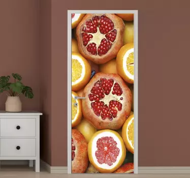 Sliced fruits door sticker - TenStickers