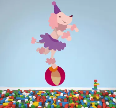 Circus Poodle Wall Sticker - TenStickers