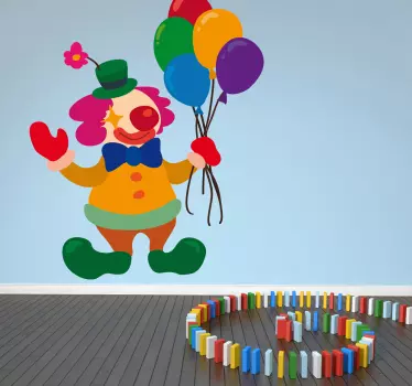 Clown with Balloons Kids Stickers - TenStickers
