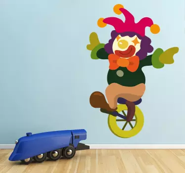 Naklejka dekoracyjna klown na monocyklu - TenStickers