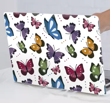 Colorful butterflies laptop decal - TenStickers