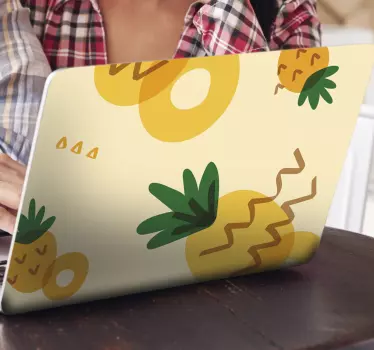 Pineapple memphis style laptop decal - TenStickers