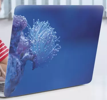 White coral under sea laptop decal - TenStickers