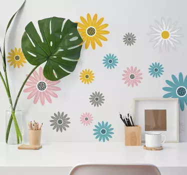 vinilos para pared flores - Flores adhesivas - Murales de pared