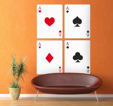 žaidimų kortų sienos lipdukas - „Tenstickers“