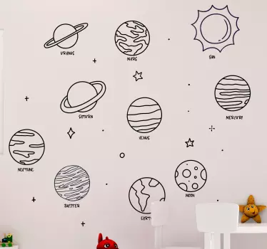stickers muraux planètes du système solaire - TenStickers