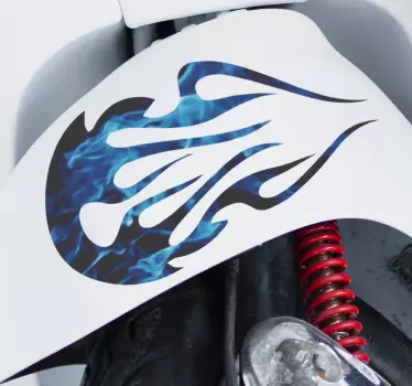 Blue tribal flame Motorcycle sticker - TenStickers