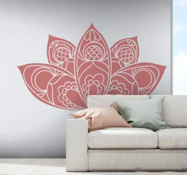 Lotus flower mandala  floral wall sticker - TenStickers